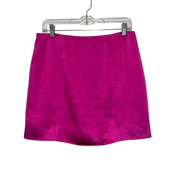 House of Harlow 1960 x Revolve Hot Pink   Satin Mini Skirt Women's Size 28 - Picture 3 of 8